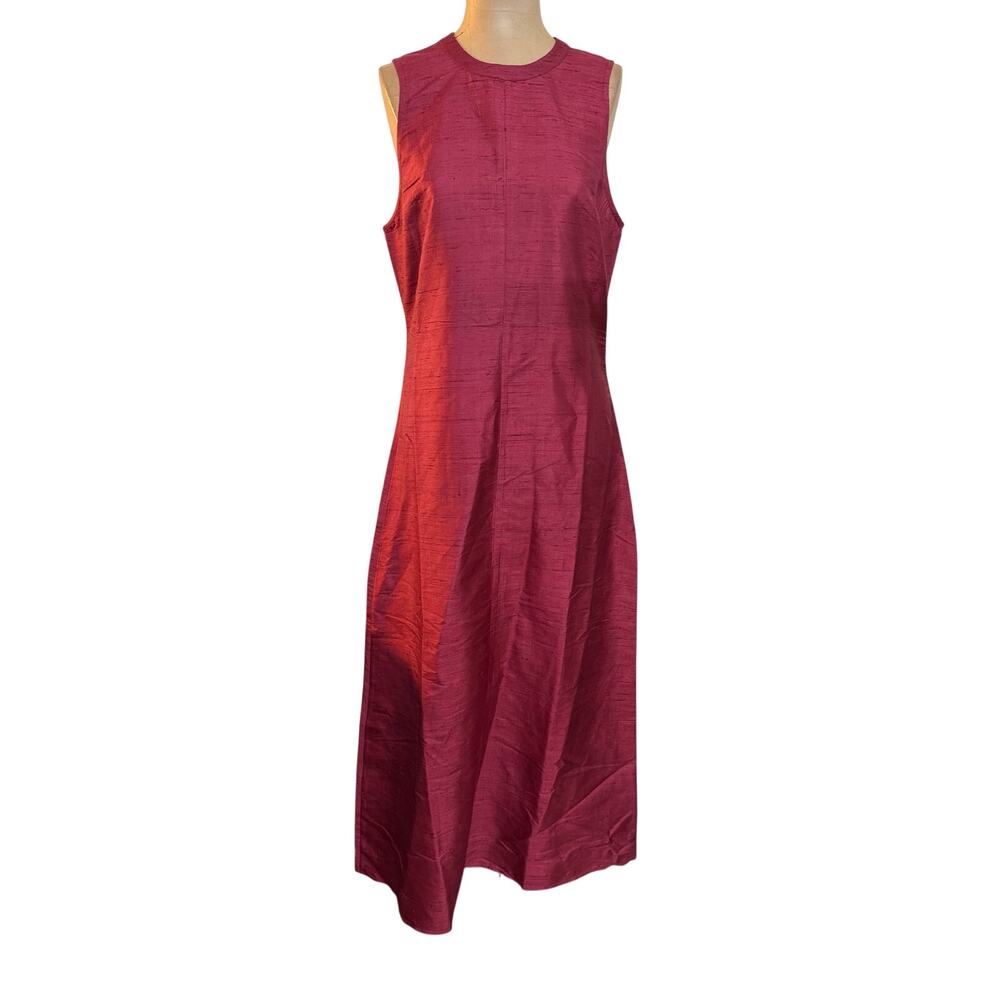 Julia Armory Dress Jane 100% Dupioni Silk Sleeveless Column Maxi size Small - Picture 5 of 10